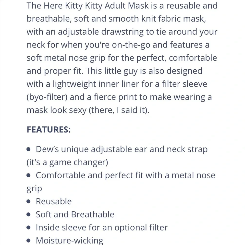 Dew Edit Kitty Kitty Leopard Face Mask Adult Small